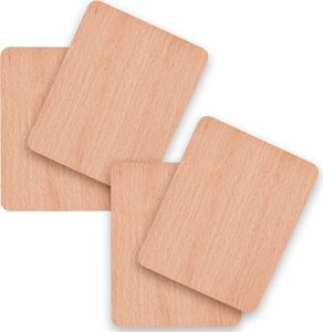 Syntrox Germany 4er Set Universal Holz Untersetzer für Raclette Pfännchen – Schutz für Tisch & Pflegeleichte Handhabung – Naturbelassenes Holz