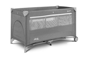 CARETERO Basic Plus Baby Reisebett mit Matratze 120x60 cm - Grau