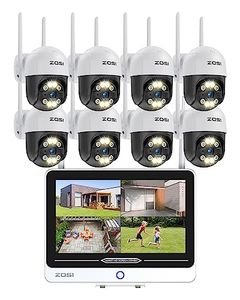ZOSI 3MP Außen WLAN Überwachungskamera Set mit 12.5 Zoll Monitor, 8X Schwenkbar PTZ Dome Kamera 355°/140° und 1TB Festplatte für Haussicherheit
