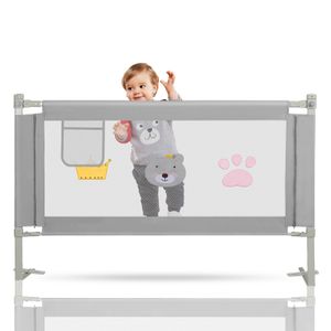 Yakimz Zábrana proti vypadnutiu z postele 180 cm Ochrana detskej postele s nastaviteľnou výškou pre detské postieľky, rodičovské postele - sivá 180 cm