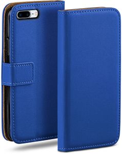 moex® Book Case kompatibel mit iPhone 7 Plus / iPhone 8 Plus - Hülle 360 Grad klappbar, Blau