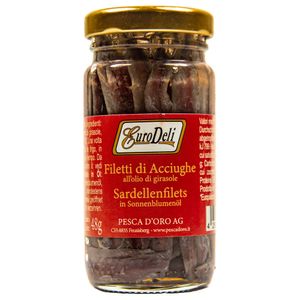 Food-United Sardellen-Filets 90g Sonnenblumen-Öl & Salz 1 Glas Füllm ATG 48g
