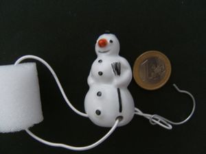 Porzellan Tropfenfänger Schneemann, handbemalt für Kaffee- oder Teekannen, Figur Schneemänner
