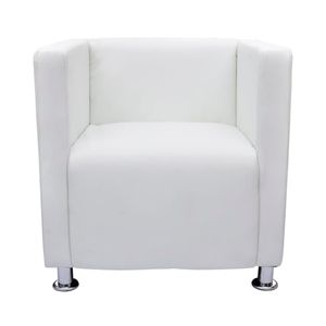 vidaXL Club Chair White Faux Leather
