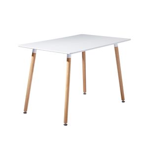 IPOTIUS Jídelní stůl Kuchyňský stůl Skandinávský stůl Bukové dřevo MDF Obdélníkový stůl Snadná údržba, snadná montáž, nosnost 200 kg, bílý, 110 * 70 * 73 cm
