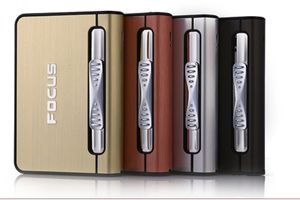 Zigarettenetui mit Sturm Feuerzeug | Zigarettenbox Metall | Zigarettenspender | Super als Geschenk | Farbe Schwarz