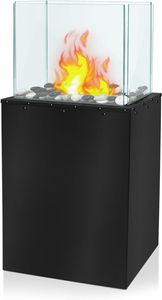 TRMLBE Bioethanol Kamin Indoor Outdoor Feuersäule mit Edelstahl Sockel & Gehärtetes Glas & Explosionsgeschützter Stein Stand-Etanol-Kamin Tischkamin Tischfeuer, für Deko (Typ I)