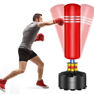 YOLEO Boxsack Standboxsäcke Trainingsgeräte Erwachsene Freistehender Standboxsack Boxing Trainer Heavy Duty Punchingsäcke (Rot 1)