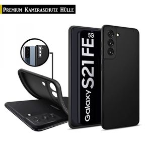 Für Samsung Galaxy S21 FE 5G -  Kameraschutz Hülle Silikon Schwarz Hülle TPU