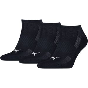 PUMA Uni Sneaker-Socken, 3er Pack - Cushioned, Frottee-Sohle, Logo, einfarbig Blau 39-42