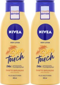 2 x NIVEA Sun Touch Body Lotion je 400ml Pflegelotion mit sanftem Bräunungseffekt Alle Hauttypen 2 x NIVEA Sun Touch Body Lotion je 400ml Pflegelotion mit sanftem Bräunungseffekt Alle Hauttypen