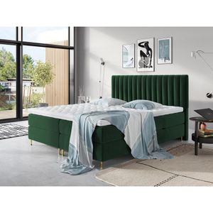 Boxspringová postel 160x200 CANDICE - zelená + topper
