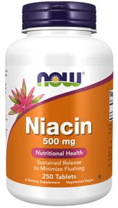 Vitamine B-3 NIACIN 500 mg 250 Tabletten Now Foods