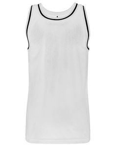 Mesh Tanktop Herren T-Shirt - Farbe: White/Black - Größe: 4XL