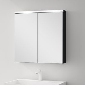 Mai & Mai Spiegelschrank Bad mit LED Beleuchtung Badezimmerschrank Hängeschrank Badezimmerspiegel BxTxH 70x15x70 cm Anthrazit matt Spiegelschrank-03