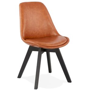 Kokoon® Design-Stuhl MANITOBA 48x56x82 cm,Kunstleder, Braun,10,78 kg