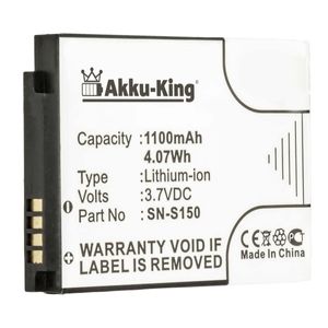 Akku kompatibel mit Philips N-S150 - Li-Ion 1100mAh - für Avent SCD603 Babyphone, SCD-603/00, SCD-603H, AW, 1ICP6/39/52, 996510061843