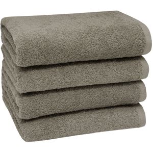 4er Set Handtücher aus Baumwolle, 50x100 cm, fango