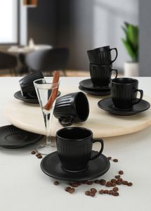 Hermia Concept, Angele- KRM1650, Matt-schwarz, Kaffeetassen, 100% Keramiksteinzeug