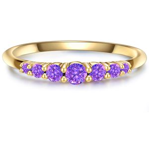 Ring Sterling Silber gelbgold Amethyst 54