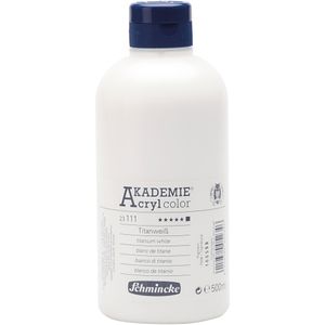 Schmincke AKADEMIE® Acrylfarbe, Titanweiß (111), Deckend, 500 ml/ 1 Fl.