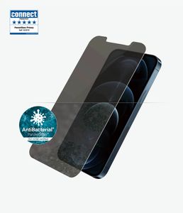 PanzerGlass™ Privacy Screen Protector für iPhone 12 Pro Max Standard Fit iPhone Displayschutz mit Privacy Filter Anti Fingerprint Anti Bakteriell gehärtetes Glas kratzfest stoßfest