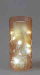 LED Deko Lampe, Leuchte Libelle mit Timer H. 20cm braun Glas Formano F24