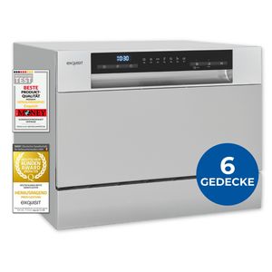 Exquisit Geschirrspüler GSP5206-030D silber | Spülmaschine 55 cm | ECO-Modus | Maßgedecke: 6 | Standgerät