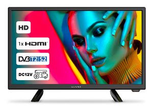 Kiano Slim TV Travel Fernseher 19" pro nákladní auta a kempování | LED HD TV | Autonabíječka | HDMI USB | Dolby Audio | Tuner DVB-T2/S2 | Černá |