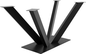 MetaloPro V-Frame Tischgestell I Metall Schwarz Tischbeine Tisch-Gestell Füße, für bis 150kg Schwerlast Tischplatten, Esstisch Schreibtisch Couchtisch Wohnzimmertisch, Industrial Modern Wohnzimmer