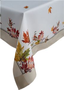 Tischdecke mit Druckmotiv Herbstblätter 130 x 170 cm