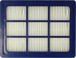 vhbw Staubsaugerfilter kompatibel mit Nilfisk Select Comfort Parquet, Select Superior, VP300 eco, VP300 EU1 Staubsauger - HEPA-Filter Blau Weiß