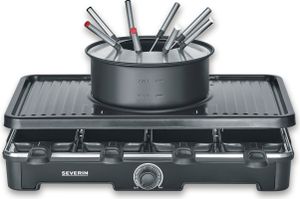 SEVERIN Raclette-Fondue Kombination RG 2347 RG 2347 aus Kunststoff, schwarz SEVERIN Raclette-Fondue Kombination RG 2347 RG 2347 aus Kunststoff, schwarz