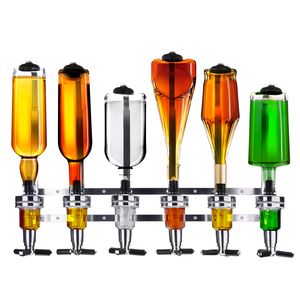 Bar-Butler zur Wand-Montage, 6-fach Flaschen-halter mit 4cl-Dosierer Getränkespender für Schnaps & Wein, Getränkeportionierer, Zapfsäule & Bar Accessoire