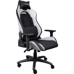 Trust GXT 714 RUYA Universal-Gamingstuhl Schwarz, Weiß  TRUST Produkttyp: Universal-Gamingstuhl, Maximales Nutzergewicht: 150 kg, Armlehne: Ja, Rennrad-/Flugständer enthalten: Nein