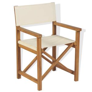 vidaXL Skladacie riaditeľské stoličky z masívneho teakového dreva