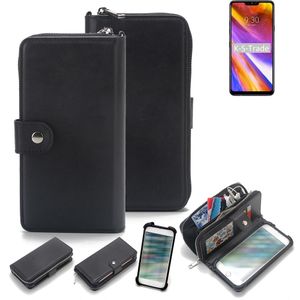 K-S-Trade 2in1 Handyhülle Schutzhülle kompatibel mit LG Electronics G7+ ThinQ  & Portemonnee Cover Handy Hülle Case Etui Geldbörse Wallet