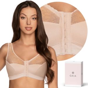 Gaia bra 1163 Rachela soft bra without underwire front closure bra velké velikosti, béžová, 90J