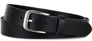 Frentree® Ledergürtel, 3 cm breit, Schwarz, silberne Dornschnalle, Bundweite 80cm