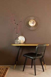 anrichte Denise 121 x 75 cm Stahl/Holz schwarz/braun/gold