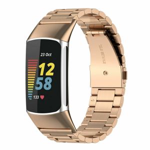 Strap-it® Fitbit Charge 5 Metallarmband (Roségold)