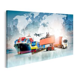 islandburner Bild auf Leinwand Globales Geschäft Logistik Import Export Hintergrund Container Fracht Schiff Transport Konzept