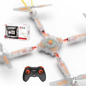 DIY Mini Drohne für Kinder, Quadrocopter Helikopter FerngesteuertDrohnen Spielzeug mit abnehmbaren Armen für Anfänger