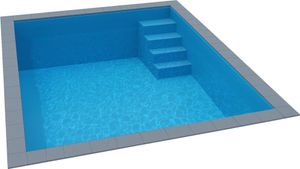 KWAD Styropor Pool Easy mit gerader Treppe rechts 7 x 3,5 x 1,5 m blau