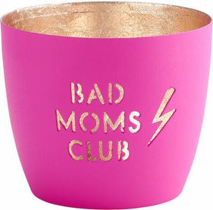 Gift Company Windlicht Madras Bad moms club M, Teelichthalter, Kerzenhalter, Eisen, Neon Pink, Gold, 8.5 cm, 1091804082