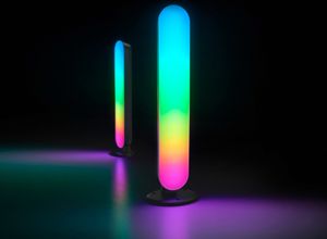 Trio 2er Set led Tischleuchten game mit Fernbedienung, rgb & Sound Control h 28cm