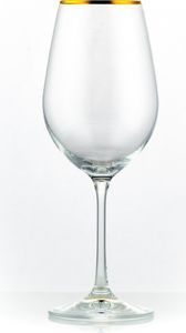 Weißweingläser Weinglas Model Viola Gold 350 ml 6er Set Kristallgläser mit Gold Rand Bohemia Crystalex