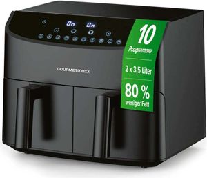 GOURMETmaxx Heißluft-Fritteuse Doppelkorb - 2x 3,5 l - schwarz