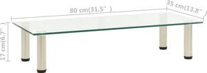 vidaXL TV-Tisch 80x35x17 cm Transparentes Hartglas