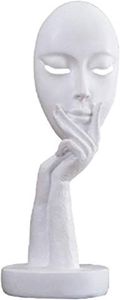 Abstrakt Statue,Abstrakte Gesicht Skulptur Figur,Mini-Gesichtsmodell-Ornament,(White)